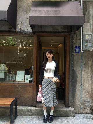 plaid fishtail skirt