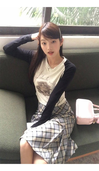 plaid fishtail skirt