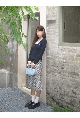 plaid fishtail skirt