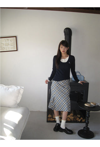 plaid fishtail skirt