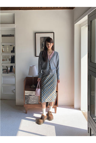 plaid fishtail skirt