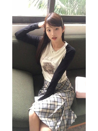 plaid fishtail skirt