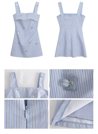 blue striped dress