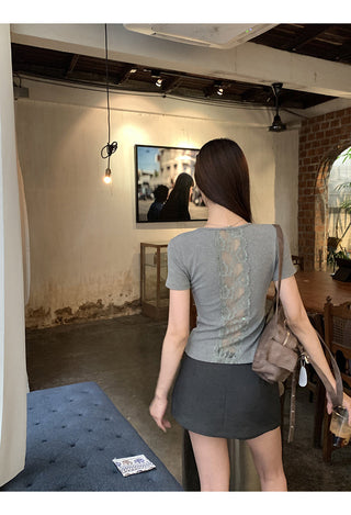gray sheath skirt