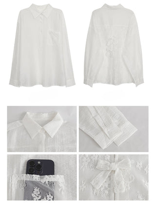 white lace shirt
