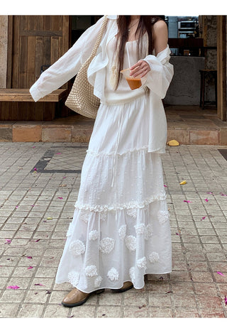 white lace shirt