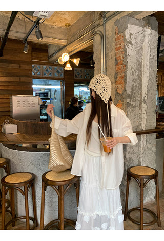 white lace shirt