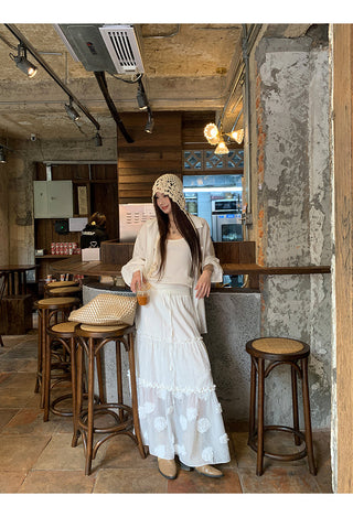 white cake dress