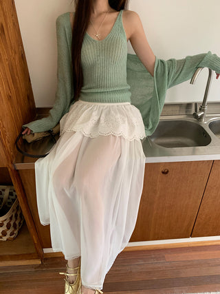 white gauzy skirt