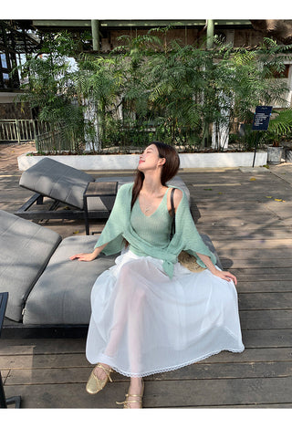 white gauzy skirt