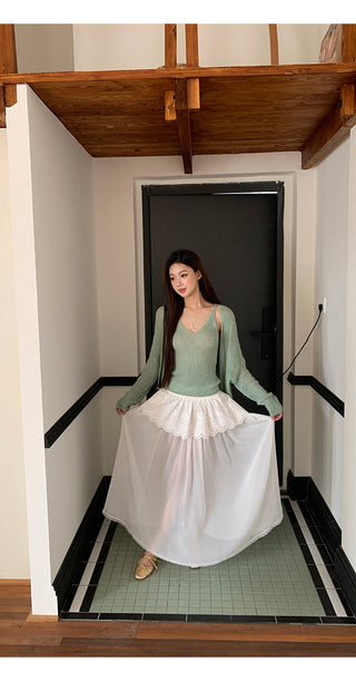 white gauzy skirt