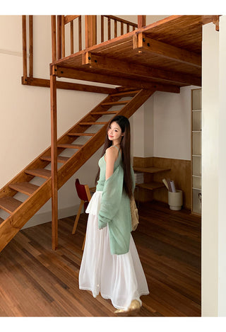 white gauzy skirt