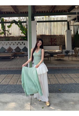 white gauzy skirt