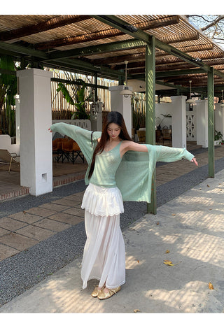white gauzy skirt