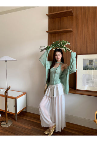 white gauzy skirt