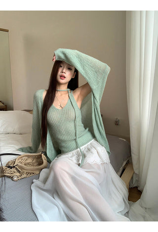 white gauzy skirt