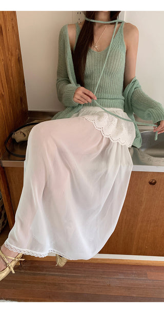 white gauzy skirt