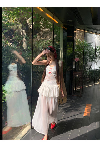 white gauzy skirt