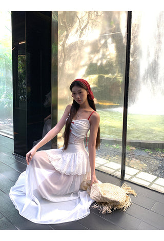 white gauzy skirt