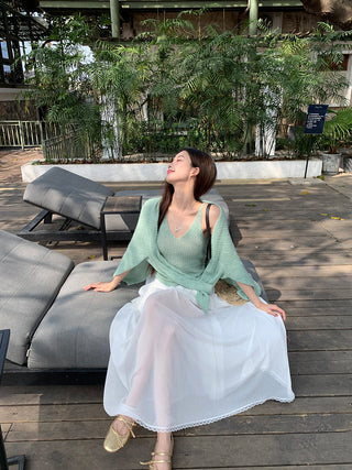 white gauzy skirt