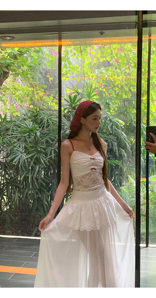 white gauzy skirt