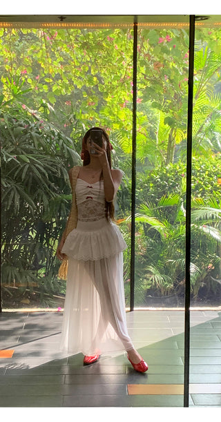 white gauzy skirt