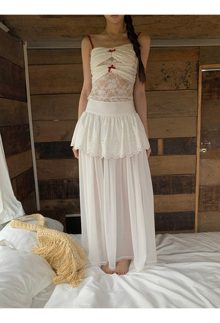 white gauzy skirt