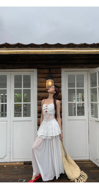 white gauzy skirt