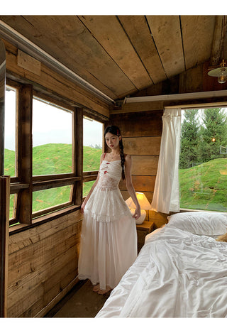 white gauzy skirt