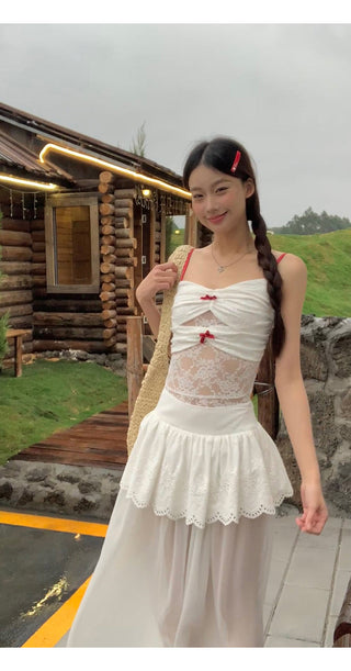 white gauzy skirt