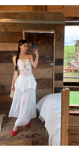white gauzy skirt