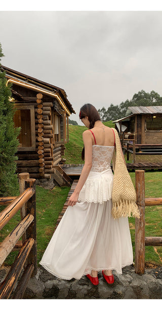 white gauzy skirt
