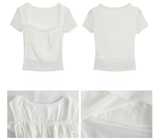 white shoulder top