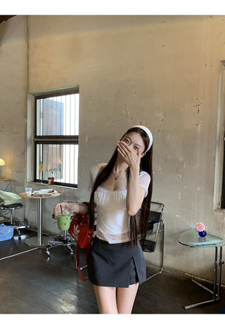 white shoulder top