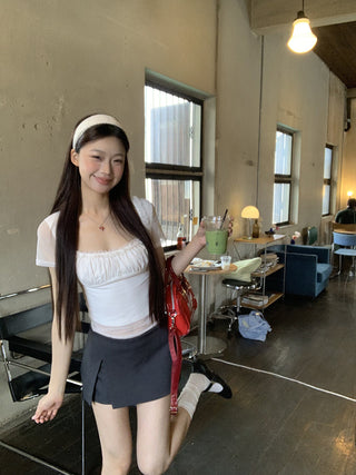 white shoulder top