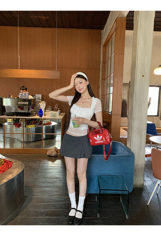white shoulder top