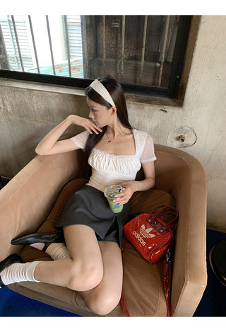 white shoulder top