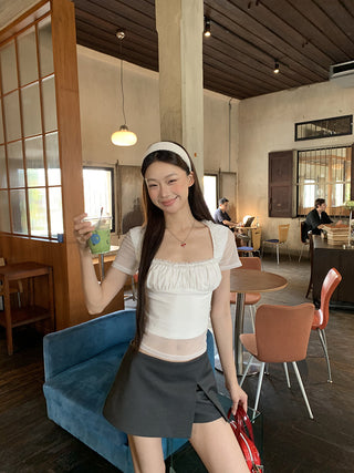 white shoulder top