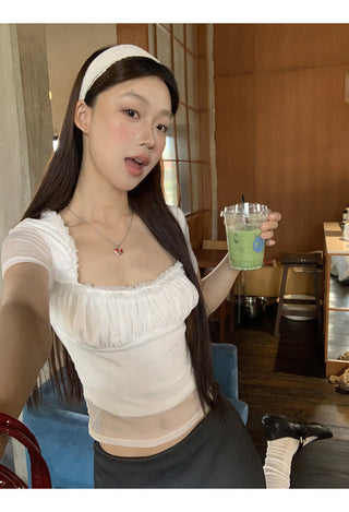 white shoulder top