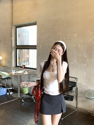 white shoulder top