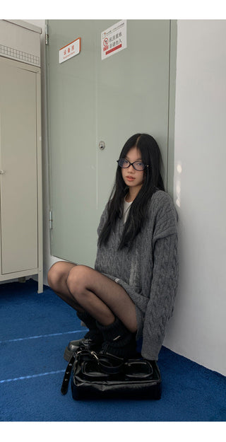 gray sweater shorts set