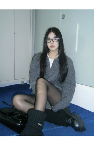 gray sweater shorts set