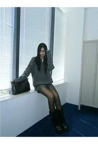 gray sweater shorts set