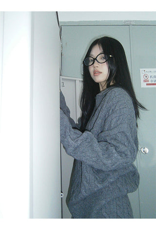 gray sweater shorts set