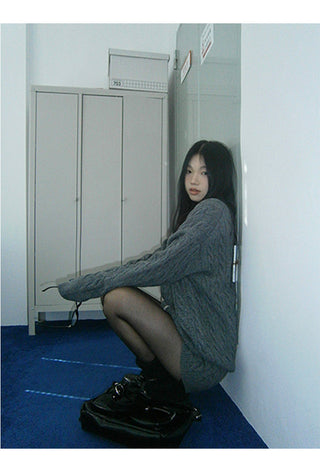 gray sweater shorts set