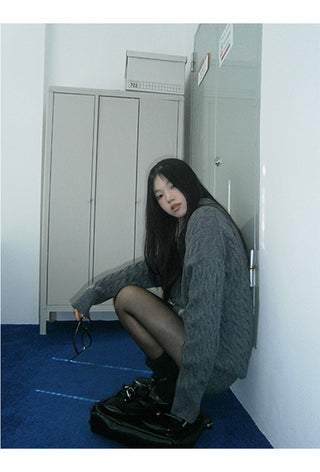 gray sweater shorts set
