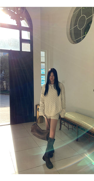 gray sweater shorts set