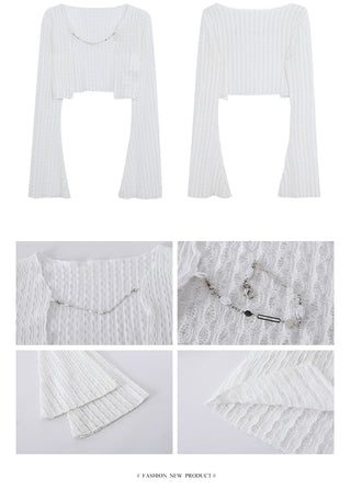 white sun cardigan tops
