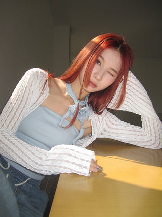 white sun cardigan tops