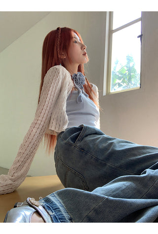 white sun cardigan tops